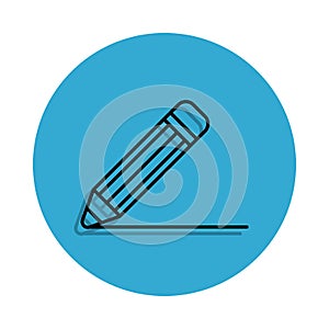 a pen icon. Element of school for mobile concept and web apps icon. Thin line icon with shadow in badge for website design and dev