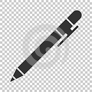 Pen icon in flat style. Highlighter vector illustration on isolated background. Pen business concept.