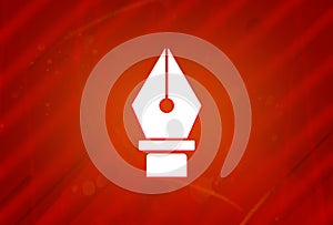 Pen icon isolated on abstract red gradient magnificence background