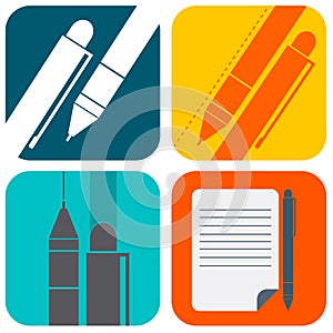 Pen icon vector color