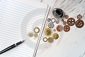 Pen Ink Gears Creativity