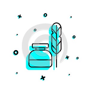 pen and ink icon. Simple thin line, outline, glyph, flat vector of education icons for ui and ux, website or mobile application