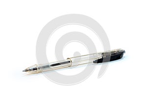 Pen isolated on white background, ballpoint black pen