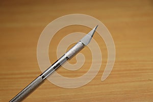 Pen knife which is used in cutting paper or leather for diy crafts