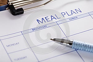 Pen With Meal Plan Form