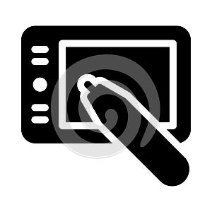 Pen mobile vector glyph flat icon