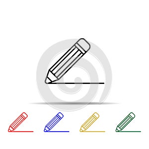 a pen multi color style icon. Simple thin line, outline vector of school icons for ui and ux, website or mobile application