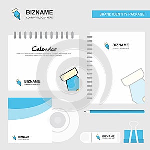 Pen nib Logo, Calendar Template, CD Cover, Diary and USB Brand Stationary Package Design Vector Template