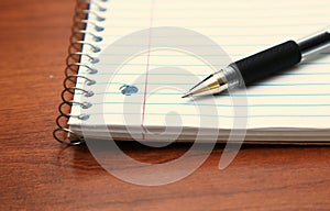 Pen on note book