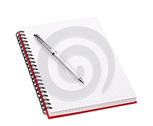 Pen on open notebook
