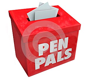 Pen Pals Words Mail Box Deliver Far Long Distance Correspondence