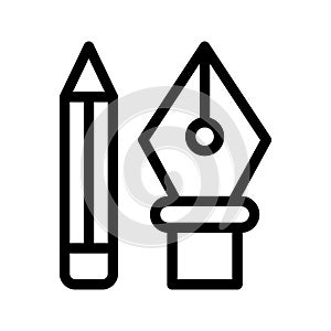 Pen pencil line vector icon