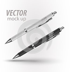 Pen, Pencil, Marker Set Of Corporate Identity And Branding Stationery Templates. Illustration Isolated On White