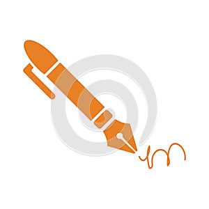 Pen, pencil, write, writing icon, orange color