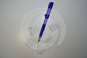 Pen refill writing accessories. Details and close-up.