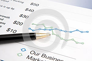 Pen Resting on a Stock Price Chart