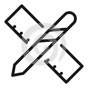 Pen ruler icon outline vector. Edit tool
