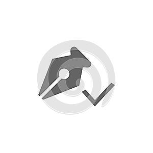 Pen, sign, signature icon. Element of materia flat tools icon