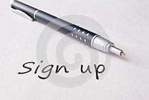 Pen and sign up photo