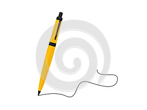 Pen and signature flat icon vector