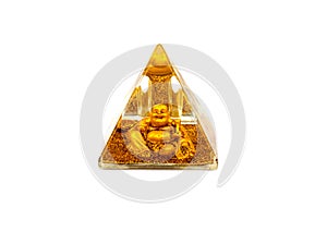 pen stand in the form of a pyramid with a buda on a white background