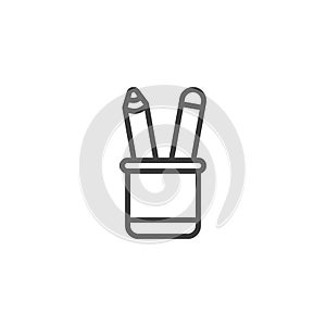 Pen stand line icon