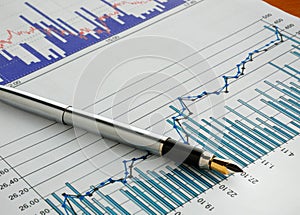 Pen on stock chart