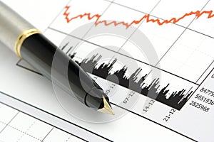 Pen on Stock Price Chart