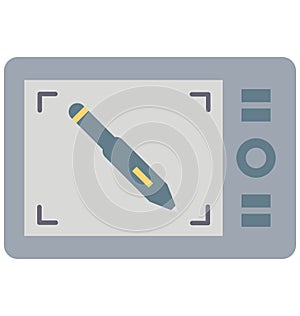 Pen Tablet, Wacom, Isolated Vector Icon