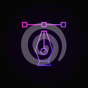 Pen tool colored vector icon in thin line style