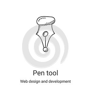 pen tool icon vector from web design and development collection. Thin line pen tool outline icon vector illustration. Linear