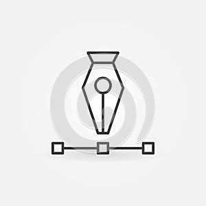 Pen tool vector icon in thin line style