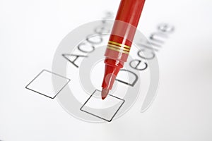 Pen on top 'Decline' checkbox