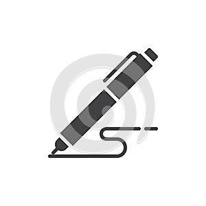 Pen, write icon vector, filled flat sign, solid pictogram isolated on white.