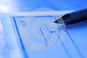 Pen Writing Check for Payment Cheque
