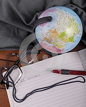 A pen wrote on a white lined paper January 23 in Italian to celebrate National Handwriting Day