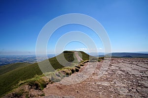 Pen Y fan, Brecon Beacons National Park, Wales, United Kingdom in July 2018 photo