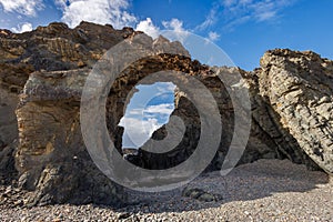 Pena Horadada on the west of the island of Fuerteventura