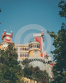 Architektúra paláca Pena Sintra Lisabon Portugalsko