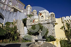 The Pena Palace Portugal high rock of Sintra, summer residence