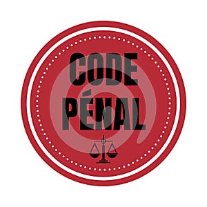 Penal code symbol icon called code penal in French language photo