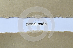 Penal code on white paper