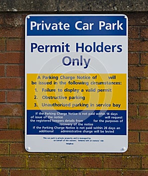 Penalties for car parking. photo