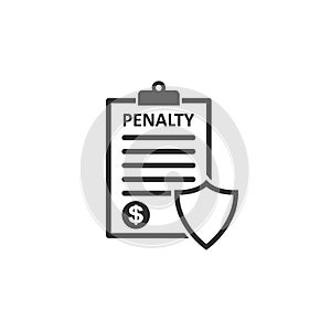 Penalty document icon in simple design. Vector illustration