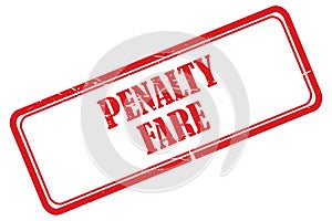 Penalty fare stamp on white