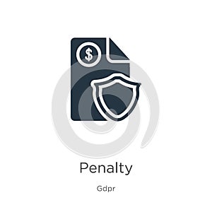 Penalty icon vector. Trendy flat penalty icon from gdpr collection isolated on white background. Vector illustration can be used