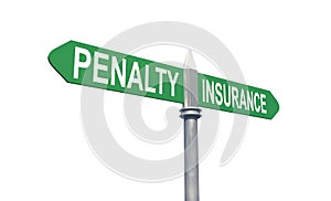 Penalty or Insurance sign concept