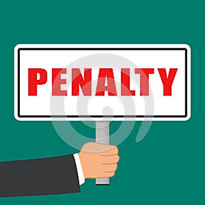 Penalty word sign flat concept