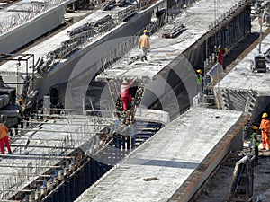 The mega infrastructure structure is under construction.