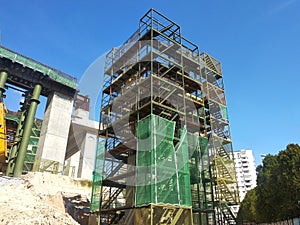 The mega infrastructure structure is under construction.